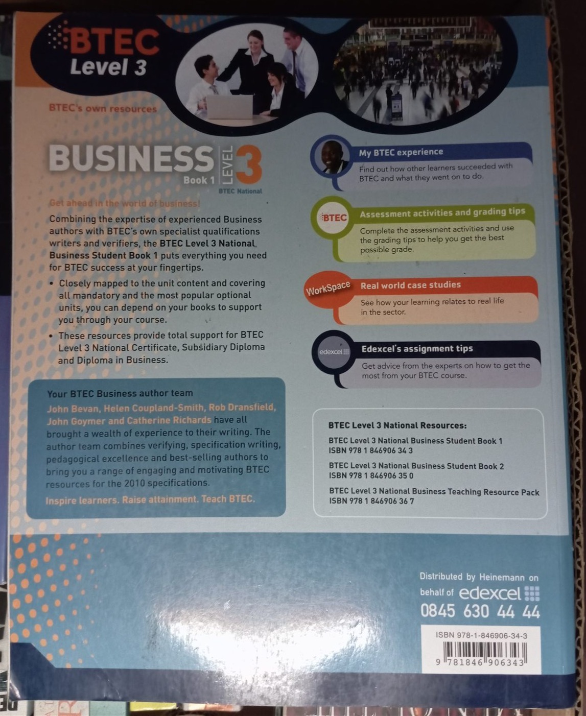 BTEC Level 3 National Business, Book 1 back